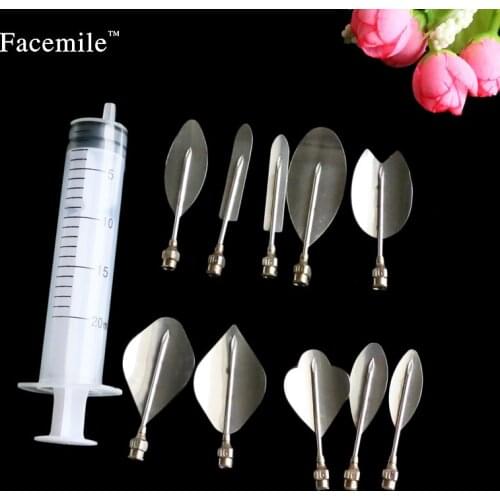3D Gelatin Art Tools10 PCS Stainless Steel Jelly Cake Needles+1 Syringe Pudding Pastry Nozzles Cake Flower cake Tools 54038