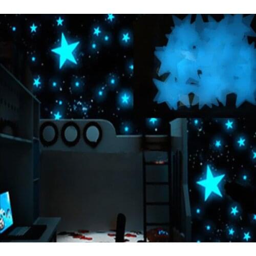 50/70/100 PC Children Fluorescent kids Bedroom Glow In The Dark Stars Shine Wall Stickers Stars Luminous Shine colors