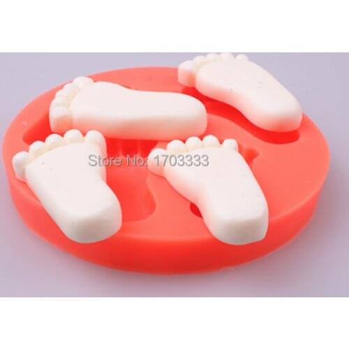 50PCS Beautiful Baby foot shape Silicone 3D Mold Cake Decorating fondant soap mold silicone baking forms kitchen accessories
