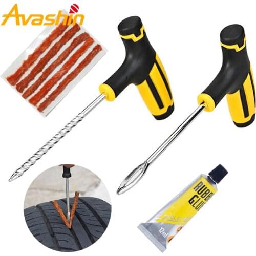 8 PC Car Tire Repair Tool Tire Repair Kit Studding Tool Set Auto Bike Tubeless Tire Tyre Puncture Plug Garage Tools