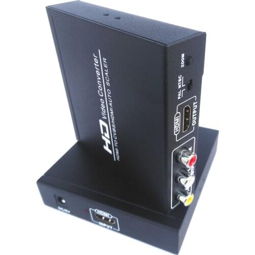 HDMI to CVBS AV/HDMI Auto Scaler Support NTSC/ PAL TV Format 1080P For STB DVD PS2 PS3 PSP HDMI1.3 HDCP code, 4080i 576i