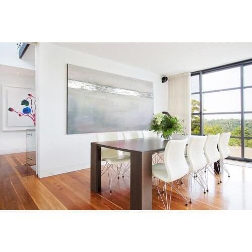 Large Abstract Oil Painting Gray Painting Silver Leaf Painting On Canvas Art Abstract Texture Art Wall Painting For Living Room