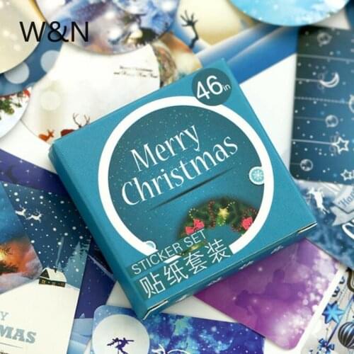 46 Pcs/box Cute Merry Christmas Diary Paper Lable Sealing Stickers Crafts And Scrapbooking Decorative Lifelog DIY Stationery