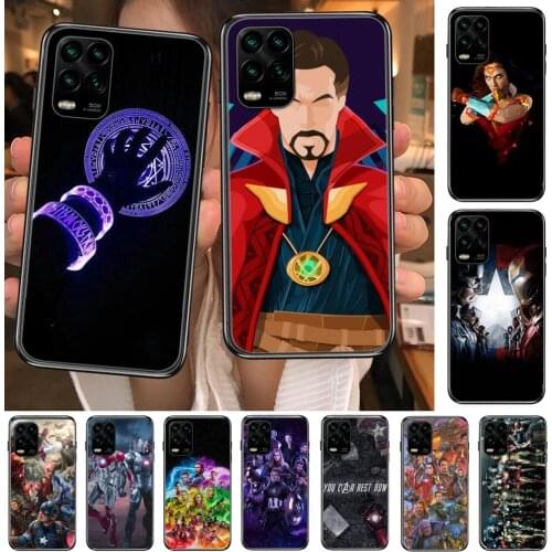Marvel lovely cartoon Phone Case For XiaoMi Redmi Note 10 9S 8 7 6 5 A Pro T Y1 Anime Black Cover Silicone Back Pre