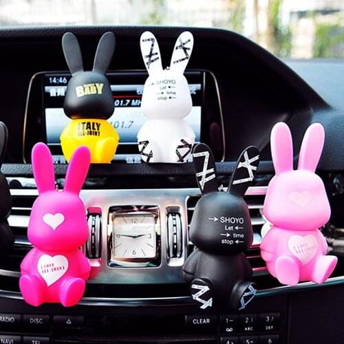 Baby Rabit Cute Car Accessories Interior Woman Burst Eye Rabbit Doll Car Air-conditioning Outlet Perfume Clip Auto Ornament Gift