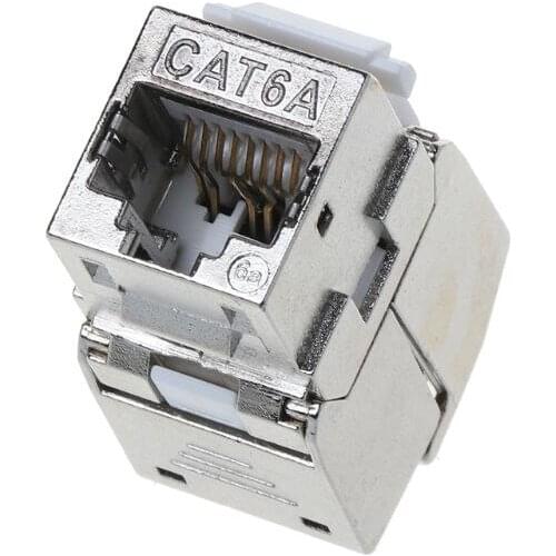 1Pc RJ45 Keystone Cat6 Cat6A Shielded FTP Zinc Alloy Module Keystone Jack Network Connector Adapter