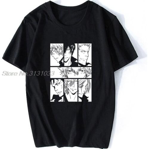 Hitman Reborn T Shirt Red T-shirt Katekyo Hitman Reborn Art Men Cotton Tshirt Anime Tees Harajuku Streetwear Short Sleeve