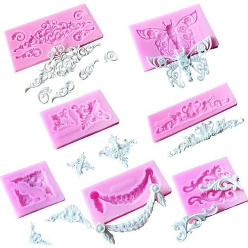 Hot Sale DIY Sugar Craft Cake Vintage Relief Border Silicone Mold Fondant Mold Cake Decorating Tools Gum Paste Mold