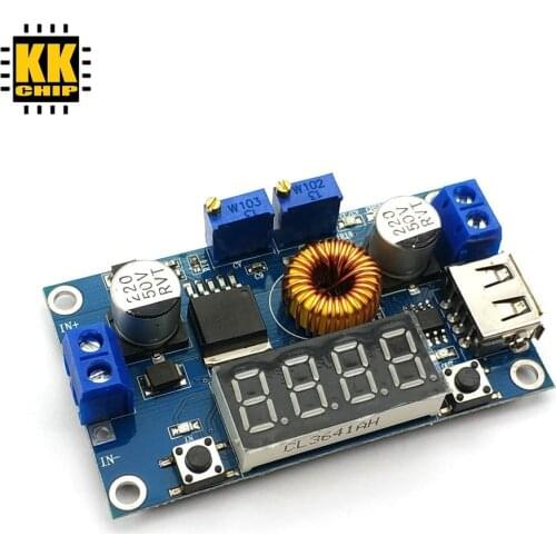 KKCHIP XL4015 High power 5A 75W DC-DC Adjustable Step-down USB Charger Module Step Down Buck Converter LED Driver with Voltmeter