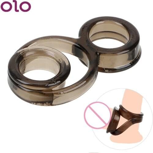 OLO Cock Rings Delay Ejaculation Elastic Chastity Device Lock Scrotum Binding Penis Rings Sex Toys For Men Adult Products