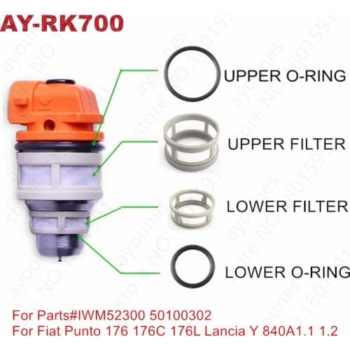 10sets Fuel Injector Repair Sevince Kits For Fiat Punto 176 176C 176L Lancia Y840 1.1 1.2 Parts #IWM52300 /501.00.302( AY-RK700)