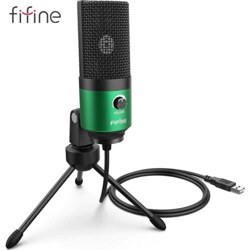 FIFINE USB Metal Microphone,Cardioid Recording MIC for Streaming Broadcast and YouTube Videos for Laptop MAC Windows -K669 green