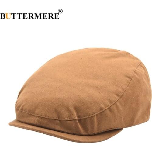 BUTTERMERE Summer Cotton Flat Cap Ivy Caps Men Women Newsboy Cabbie Driver Solid Khaki Black Casual British Adjustable Beret