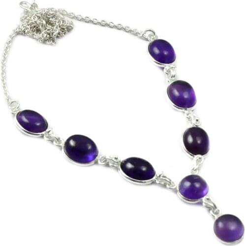 NiaoZaiFei YunZaiKan Amethyst Necklace 925 Sterling Silver, 46.5 cm, MHBNE0068
