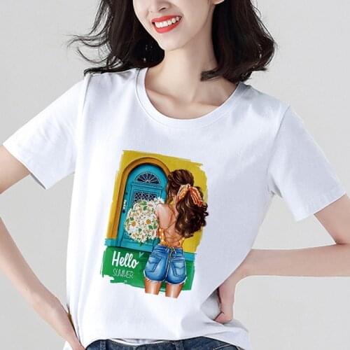 2021 New Summer Tshirt Femme Sexy Beauty Girl T-shirt Female O-neck Harajuku T Shirt Women Hipster Streetwear Tops Tee Clothing