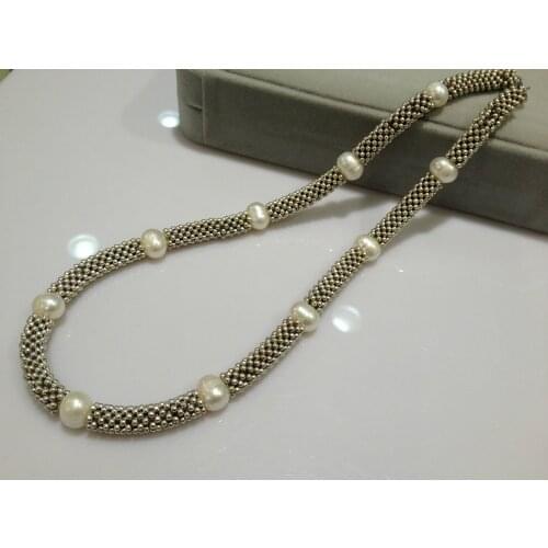 Natural Freshwarter Pearl Necklace Snow Pearl Necklace Casual Women Jewelry