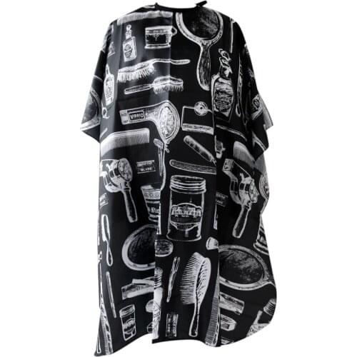 Barber Gown Cloth Hair Cutting Design Gown Hairdressing Cape Pro Salon Black