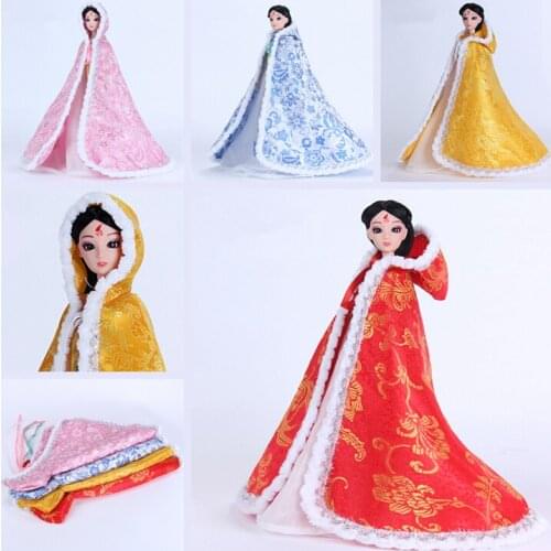 Ancient Costume Cloak / 4 Colors Big Hide Cover Overcoat Clothing Outfit For 1/6 BJD Xinyi FR ST Barbie Doll / Xmas
