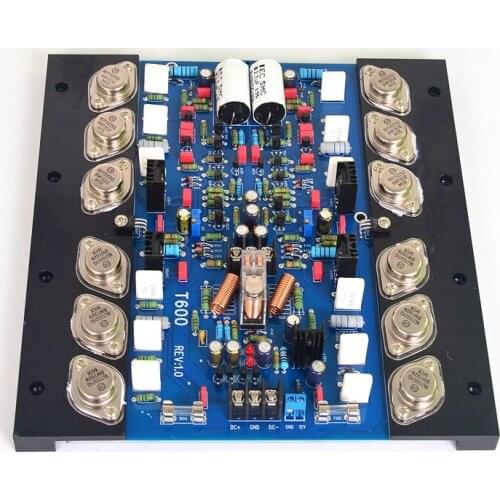 T600 Sound Amplifier Board HiFi Gold Sealed Tube Amplifier MJ15024 MJ15025 300W*2 Class AB Audio Amp Speaker Home Theater