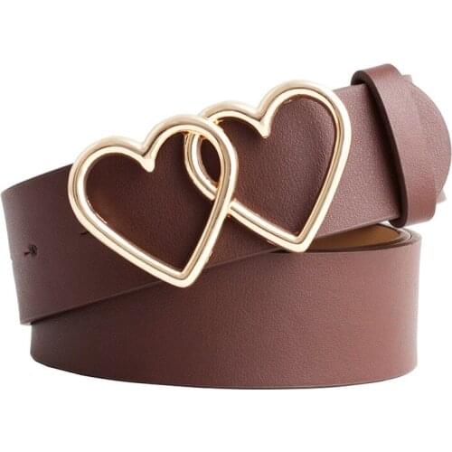 Popular double ring buckle belt for women fashionable and versatile for women students decorative jeans casual pants belt