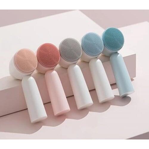 Portable Double Side Silicone Facial Cleanser Brush Soft Hair Face Massage Washing Brush Blackhead Remover Skin Care Tool