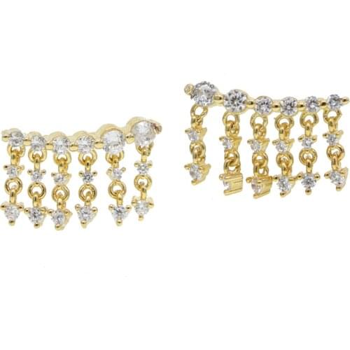 Romantic fashion women lady jewelry prong setting round CZ Elegance dangling earring