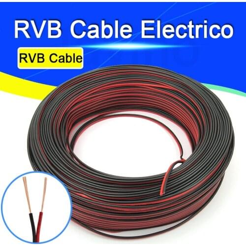 1 Meter RVB Cable Electrico Copper Rubber LED Wire Red Black 2Pin Insulated Extend Cord Car Audio Cable Speaker Wire Cable PVC