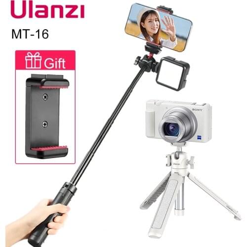 Ulanzi MT-16 Extend Tripod with Cold Shoe for Microphone LED Light Smartphone SLR Camera Vlog Tripod for Sony Canon