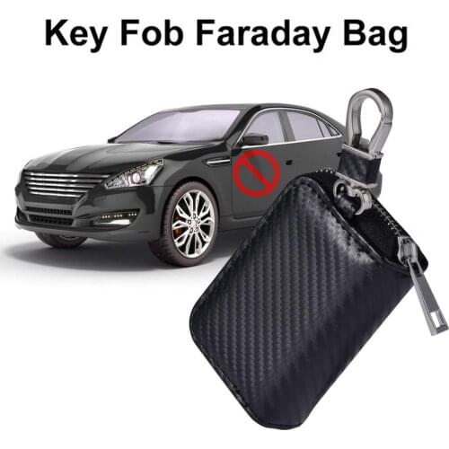 Upgraded Key Fob Faraday Bag Car Key Cover RFID Signal Blocker Premium Key Fob Faraday Box For Car Keys Anti-Hacking GPS Signal