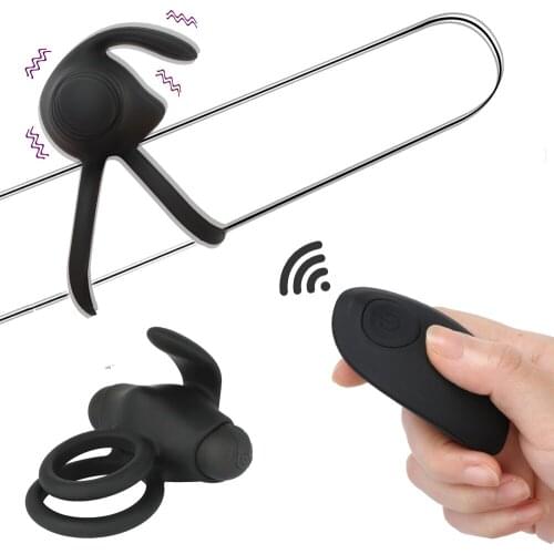 USB Charging 10 Speed Vibration Penis Ring Labia Vibrating Clitoris Stimulator Vibrator Cock Ring Male Scrotum Bondage Sex Ring