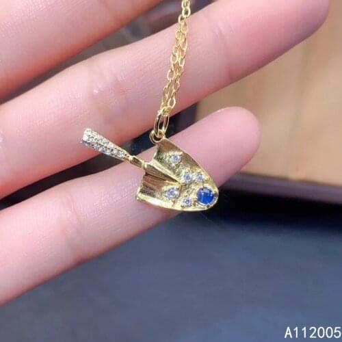 KJJEAXCMY Fine Jewelry 925 Sterling Silver inlaid Natural sapphire Female new Pendant Necklace popular Support test with box