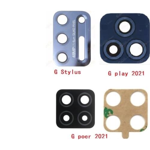 10PCS For Motorola Moto G / G Stylus / G Play / G Power 2021 5G Rear Back Camera Glass Lens With Sticker Tape Adhesive