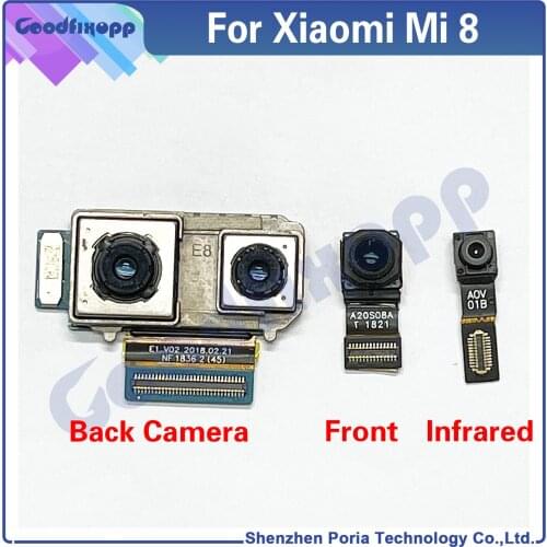 100%Tested High Qual For Xiaomi Mi 8 Mi8 M1803E1A Phone Camera Modules Back Camera Front Camera Big small Camera Infrared Camera
