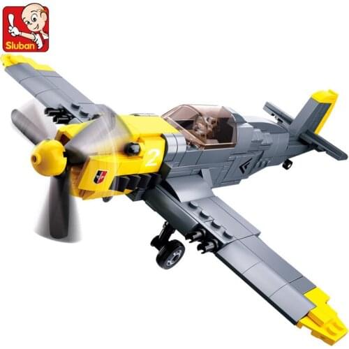289Pcs WW2 Military Germany Army Air Forces BF-109 Fighter Plane Model Building Blocks Sets Kit DIY Bricks Kids Toys