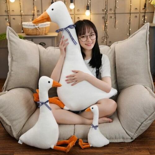 30/50/80cm ins Big White Goose Plush Toys Cute Animal Popular Stuffed Swan Doll Lovely Sleeping Cartoon Pillow Fashion Kids toys
