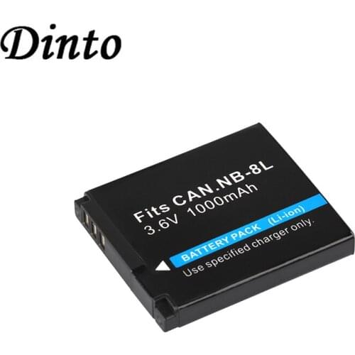 Dinto 3.6V 1000mAh NB-8L Rechargeable Digital Camera Battery Pack for Canon Powershot A2200 A3000 A3100 A3200 NB8L NB 8L