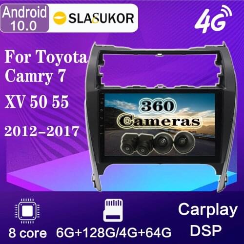 10.1" For Toyota Camry 7 XV 50 55 2012-2017 Android 10 Car radio Stereo Receiver Multimedia Video Player Navigation GPS Carplay