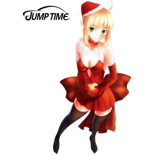 JumpTime 13cm x 3.2cm Pretty Girl Car Sticker Fate stay night Anime JDM Window Decal 3D Car Styling Accessories