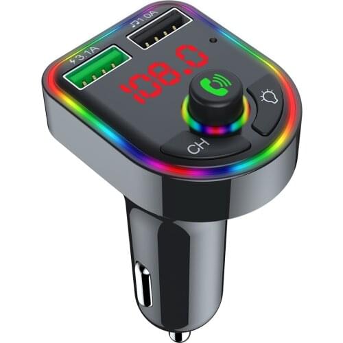 VODOOL Car FM Kit Dual USB Fast Charger Bluetooth 5.0 FM Transmitter Wireless Handsfree 12V-24V Vehicle Auto Audio MP3 Player