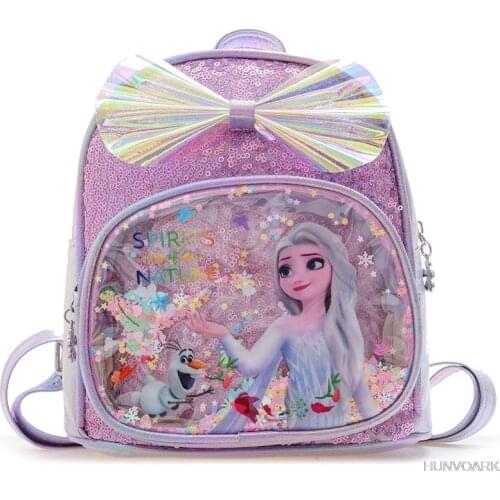 Sequins Backpack Cute Elsa Princess School Bags For Women Girls Travel Bag Bling Shiny Backpack Mochila Feminina Escolar