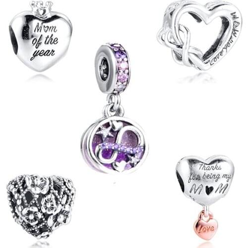 CKK Fit Pandora Bracelets Mum Of The Year Charms Silver 925 Original Beads for Jewelry Making Sterling Silver Perle Berloque