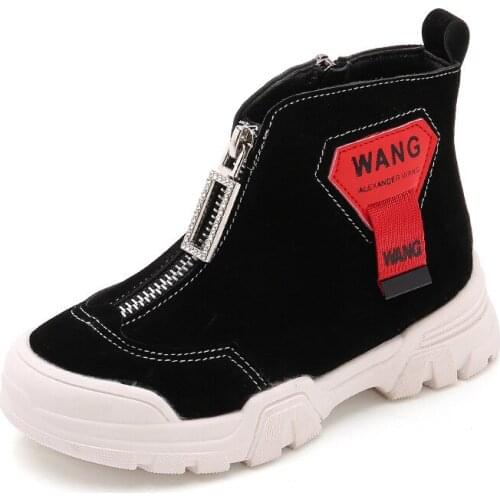 Spring/Autumn Children Boots Girls Boys Leather Zip Rubber Ankle Martin Boots Fashion Baby Boy Girl shoes For Kids Boots