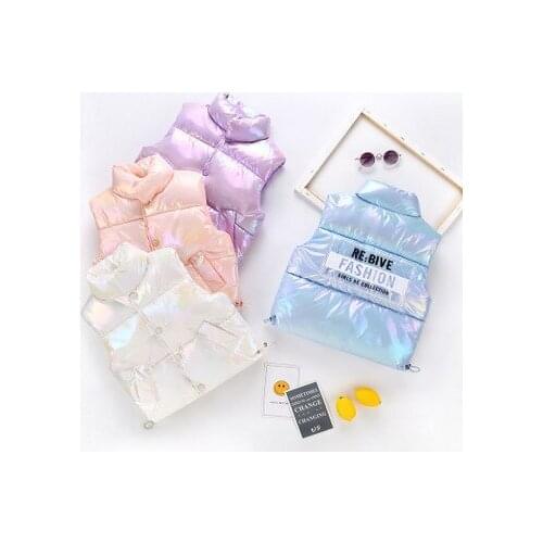 Childrens Down Cotton Vest 2021 Autumn and Winter New Boys and Girls Thick Colorful Vest Baby Warm Waistcoat Toddler Waistcoat