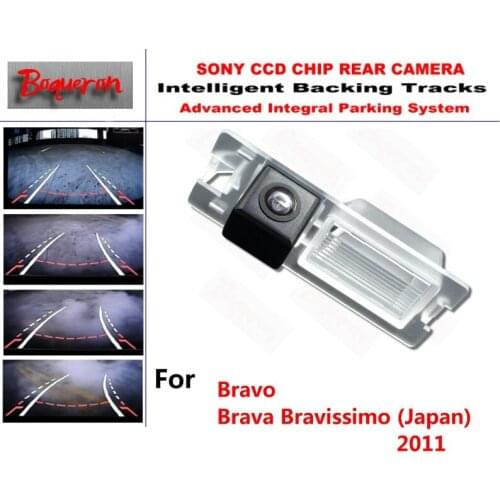 For Fiat Bravo Brava Bravissimo (Japan) 2011 CCD Car Backup Parking Camera Intelligent Tracks Dynamic Guidance Rear View Camera