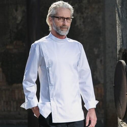 Aprons Chef clothes long-sleeved autumn and winter section collar restaurant hotel chef clothing apron