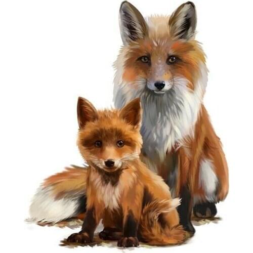 Fox mum and cub watercolour picture Art Film Print Silk Poster for Your Home Wall Decor 24x36inch