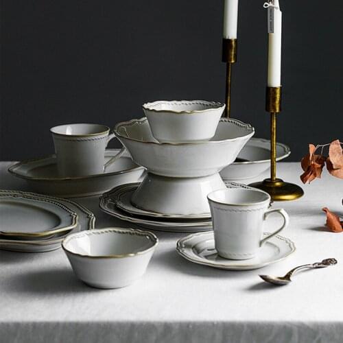 Ceramic Steak Tray Thick Soup Bowl Cold Dish Irregular Side Western Dish Sushi Plate Mousse Cake Plate Deep Pasta Container 1Pc