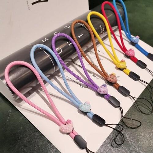 Short Flower and Heart Phone Lanyard Braid Wrist Strap for iphone huawei redmi xiaomi Samsung Camera GoPro Rope String Holders