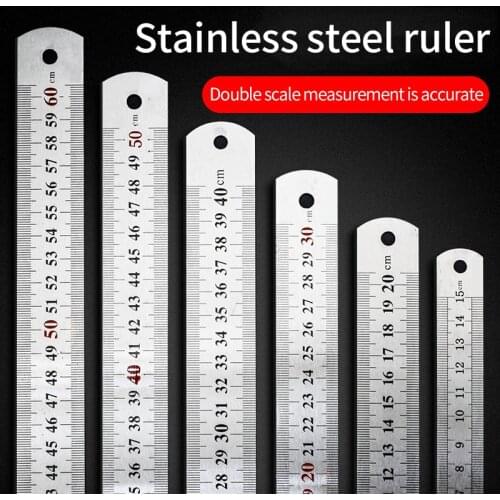 Stainless steel ruler 20 cm thick long steel ruler 15cm30cm40cm50cm sewing engineering ruler student stationery school supplies