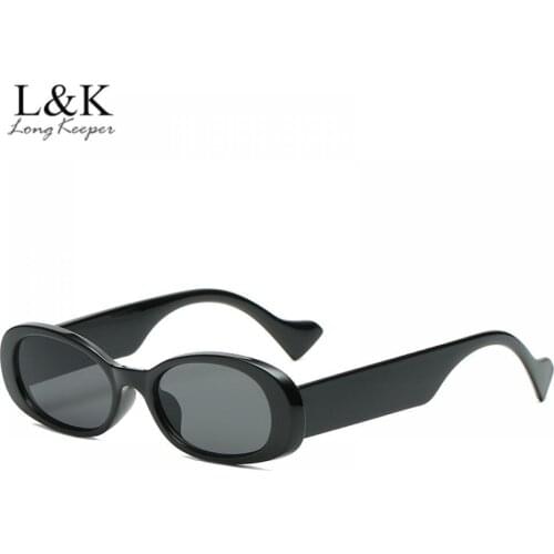 LongKeeper Vintage Small Oval Sunglasses Women Men Fashion Hip-Hop Style Sun Glasses Ladies Black Travel Eyewear Oculos Feminino